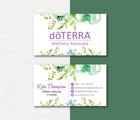 Personalized doTERRA Business Card, Essential Oils Cards, Custom QR Code, Digital File DT21