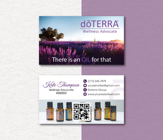 Personalized doTERRA Business Card, Essential Oils Cards, Custom QR Code, Digital File DT22