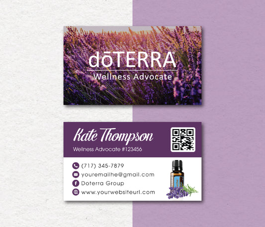 Personalized doTERRA Business Card, Essential Oils Cards, Custom QR Code, Digital File DT24