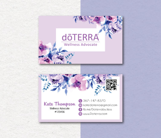 Personalized doTERRA Business Card, Essential Oils Cards, Custom QR Code, Digital File DT26