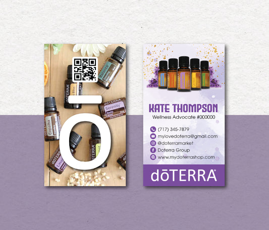 Personalized doTERRA Business Card, Essential Oils Cards, Custom QR Code, Digital File DT28