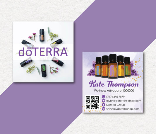 Personalized doTERRA Business Card, Essential Oils Cards, Custom QR Code, Digital File DT29