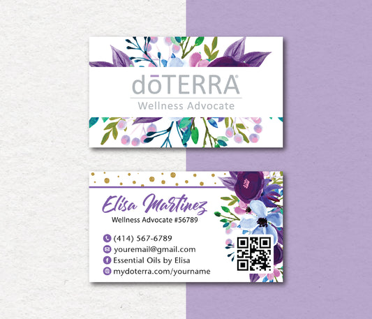 Personalized doTERRA Business Card, Essential Oils Cards, Custom QR Code, Digital File DT38