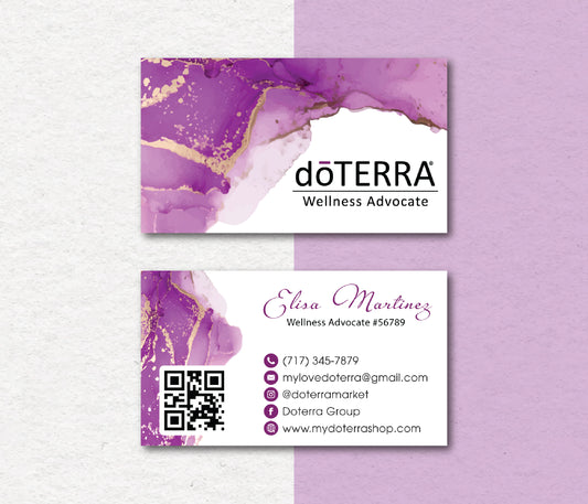 Personalized doTERRA Business Card, Essential Oils Cards, Custom QR Code, Digital File DT39
