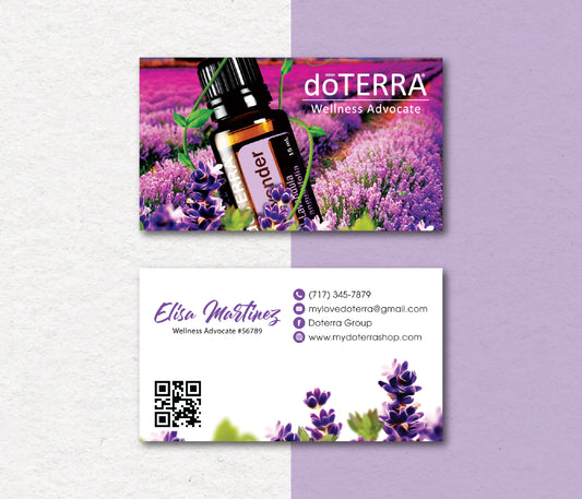 Personalized doTERRA Business Card, Essential Oils Cards, Custom QR Code, Digital File DT40