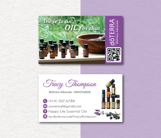 Personalized doTERRA Business Card, Essential Oils Cards, Custom QR Code, Digital File DT41