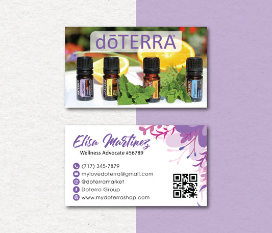 Personalized doTERRA Business Card, Custom QR Essential Oils Cards, Digital File DT44