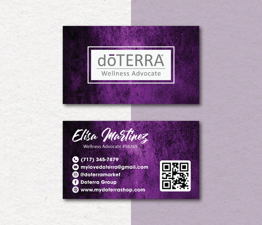 Personalized doTERRA Business Card, Custom QR Essential Oils Cards, Digital File DT46