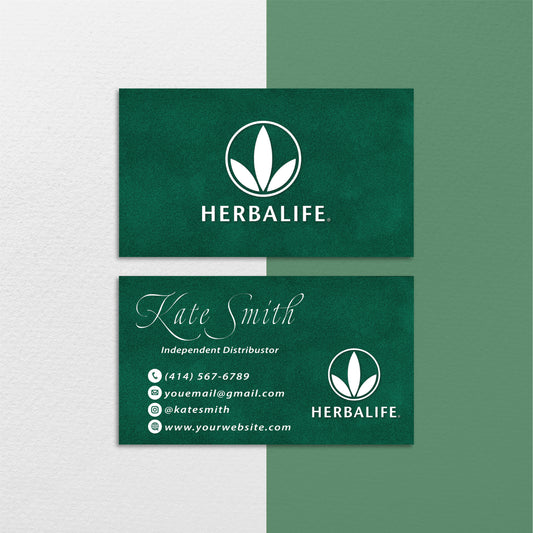 Dark Green Style Herbalife Business Card, Personalized Herbalife Business Cards HE03