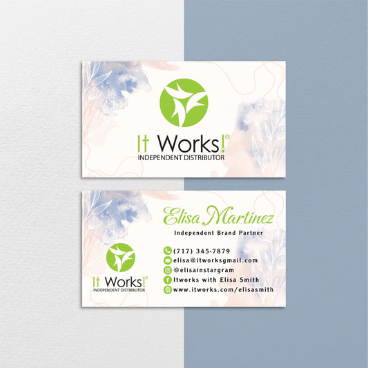 Flowers Watercolor It Works Business Card, Personalized It Works Business Cards IW23