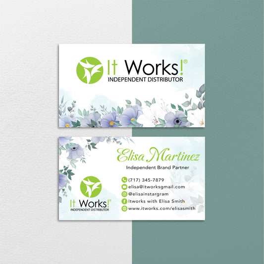 Floral It Works Business Card, Personalized It Works Business Cards IW25