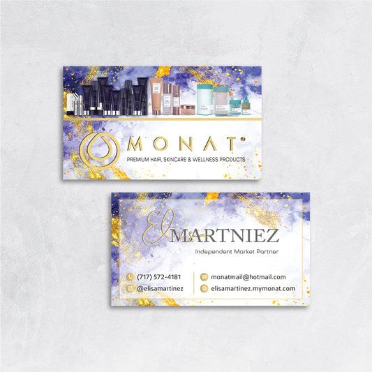 Glitter Watercolor Monat Business Card, Personalized Monat Business Cards MN189