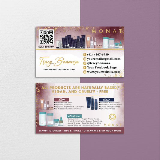 Watercolor Monat Business Card, Personalized Monat Business Cards MN205