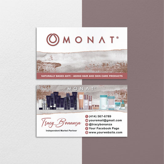 Gold Watercolor Monat Business Card, Personalized Monat Business Cards MN206