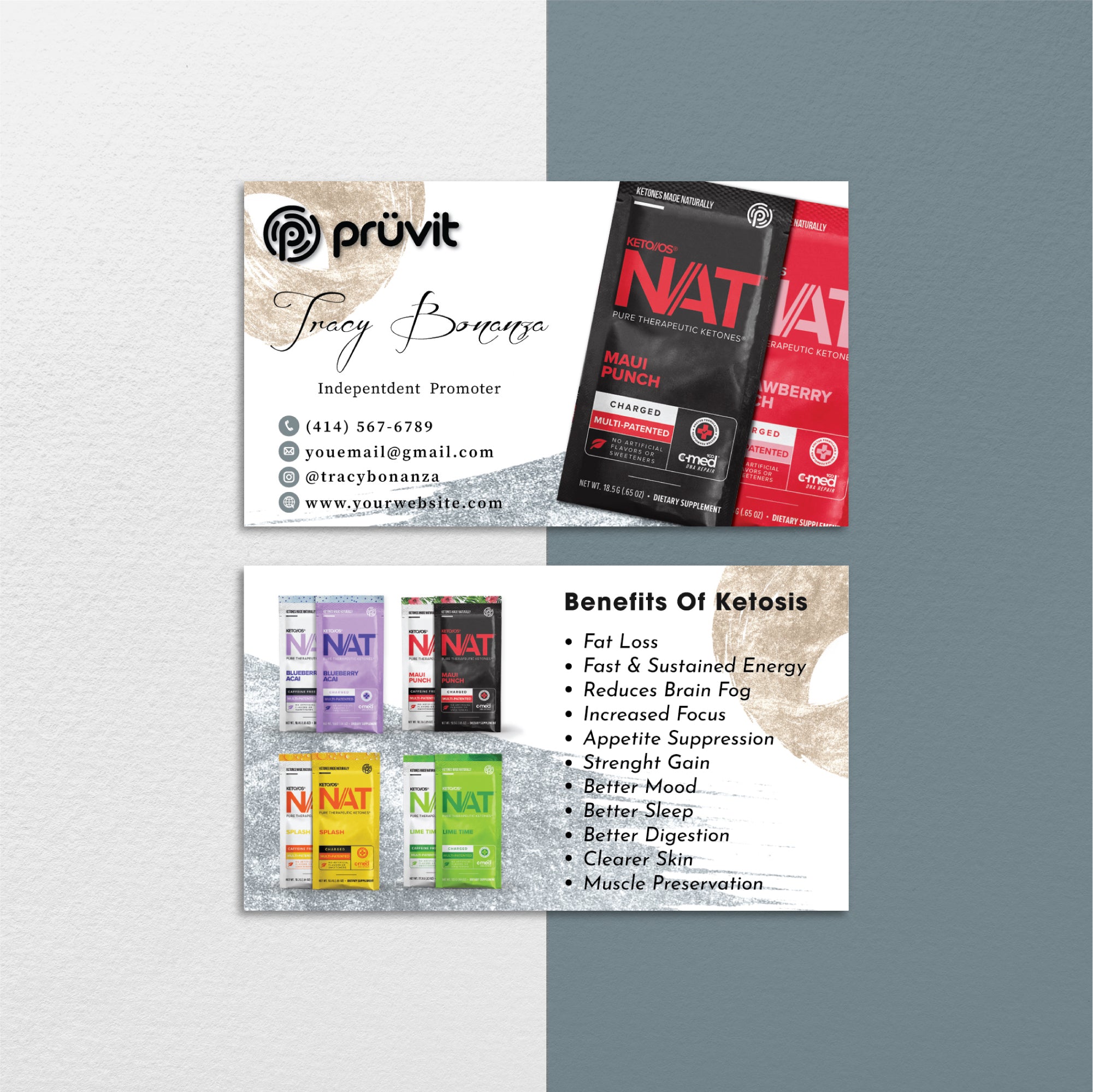 Personalized Pruvit Business Cards, Pruvit Business Card, Pruvit Cards, Luxury Pruvit Card PV05