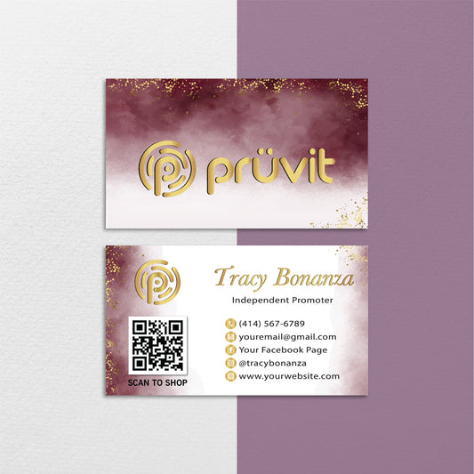 Pruvit Cards, Personalized Pruvit Business Cards, Pruvit QR Code Card, Velvet Pruvit PV09