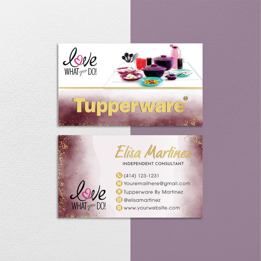 Personalized Tupperware Business Cards, Watercolor Tupperware Business Card TW15