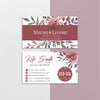 Purple Flower Young Living Business Card, Personalized Young Living Business Cards YL59