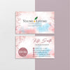 Pink Watercolor Flower Young Living Business Card, Personalized Young Living Business Cards YL61