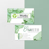 Green Watercolor It Works Business Card, Personalized It Works Business Cards IW16