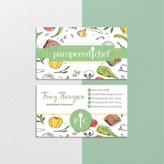Fresh Style Pampered Chef Business Card, Personalized Pampered Chef Business Cards PPC14