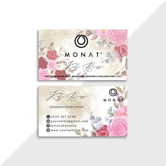 Watercoler Monat Business Card, Personalized Monat Business Cards MN200