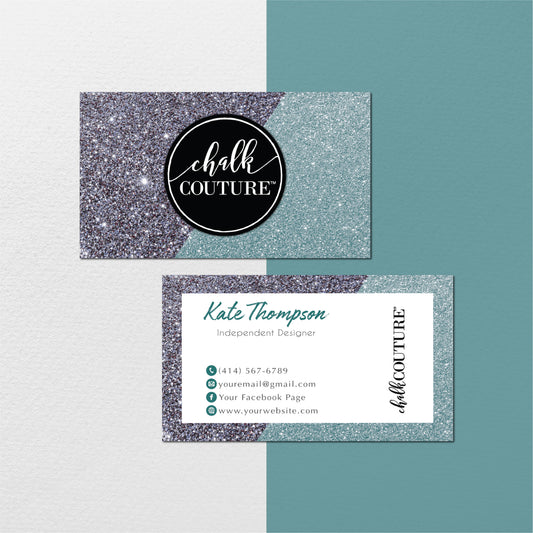Glitter Drip Chalk Couture Business Card, Personalized Chalk Couture Business Cards CC02