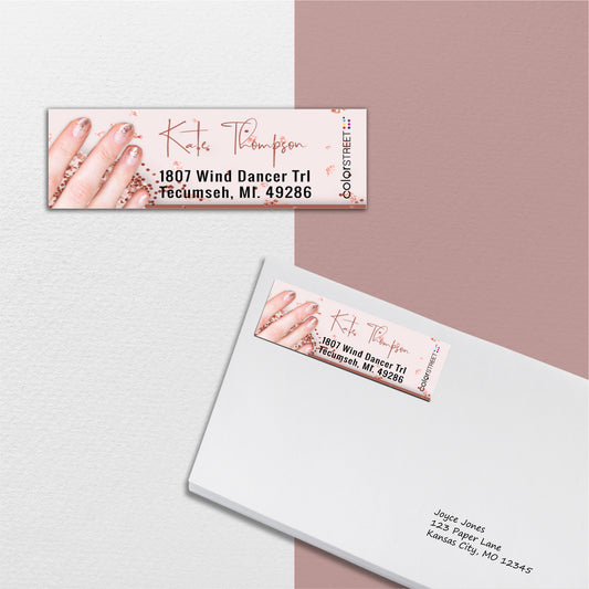 Glitter Color Street Address Label, Personalized Color Street Business Cards CL180