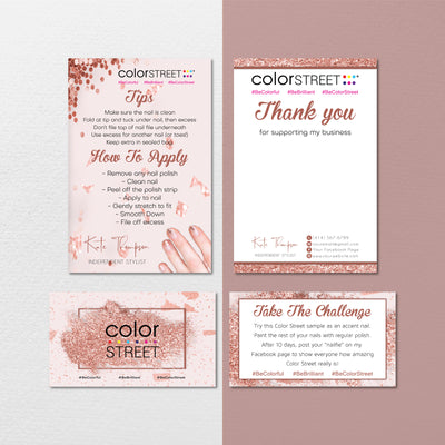 Glitter Color Street Marketing Bundle, Personalized Color Street Cards CL180