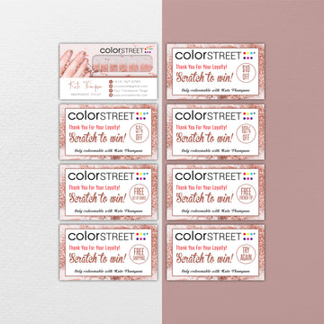 Color Street Scratch To Win Card, Personalized Color Street Business Cards CL180