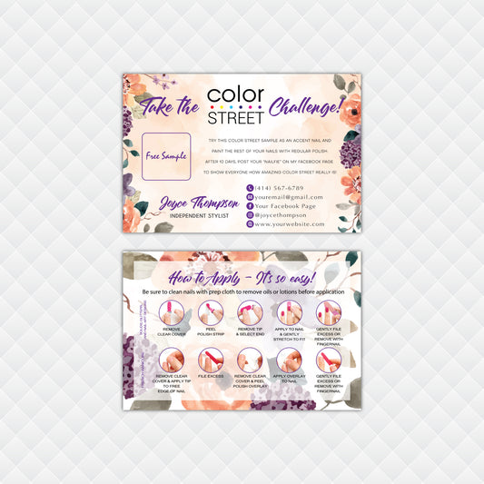 Color Street Twosie Cards, Personalized Color Street Business Cards CL199