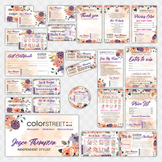 Color Street Marketing Package, Personalized Color Street Nail Cards CL199