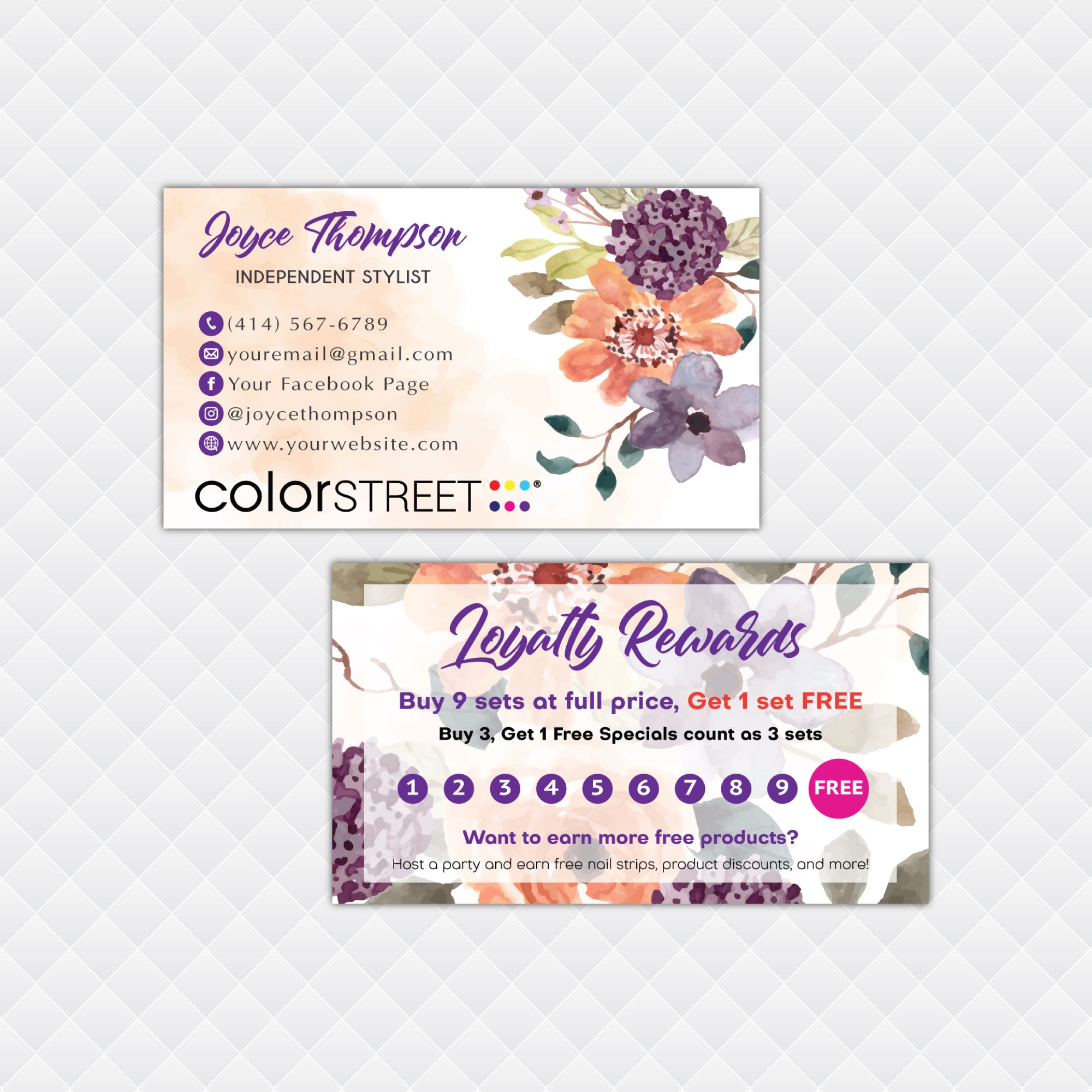 Color Street Marketing Package, Personalized Color Street Nail Cards C ...