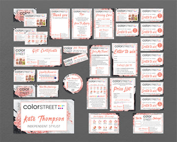 Color Street Marketing Set, Personalized Color Street Nail Stylist Cards CL204