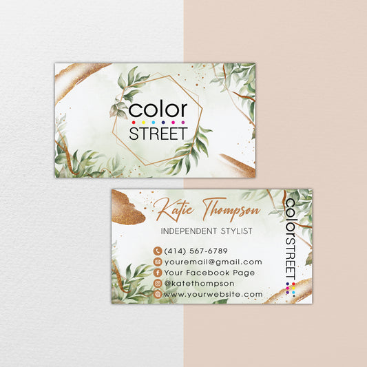 Floral Color Street Business Cards, Color Street Application Cards CL207