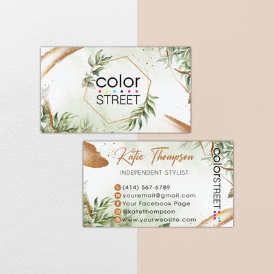 Floral Color Street Business Cards, Color Street Application Cards CL207