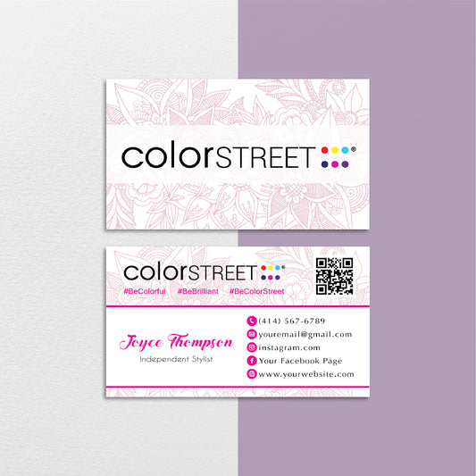 Mandala Color Street Business Cards QR Code, Color Street Application Cards CL217