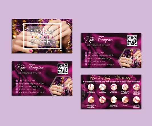 Printable Color Street Business Card, Color Street Application Cards CL200