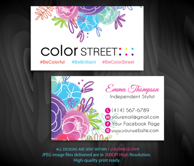 Personalized Color Street Application Cards, Color Street Business Card CL79