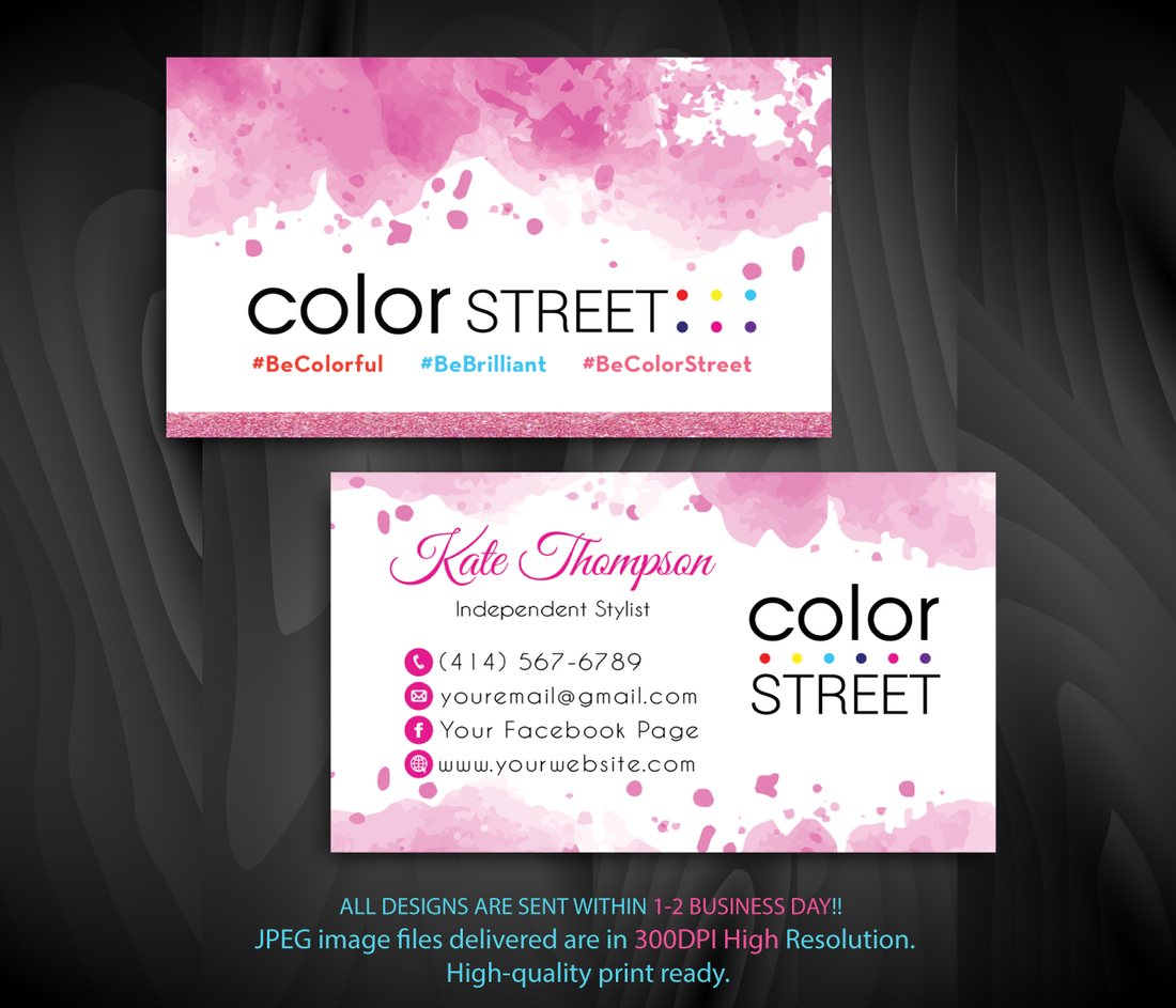 Color Street Business Card, Personalized Color Street Application Cards CL87