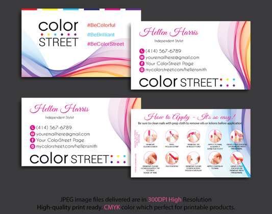 Personalized Color Street Application Cards, Color Street Business Card CL32