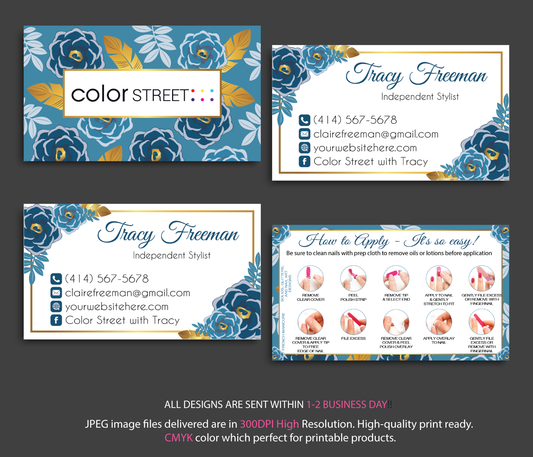 Personalized Color Street Application Cards, Color Street Business Card CL39