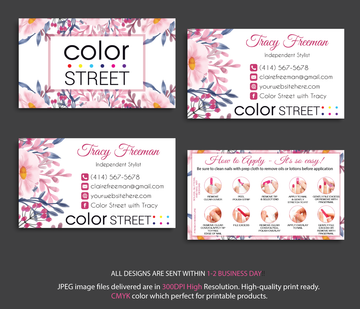 Personalized Color Street Application Cards, Color Street Business Card CL38