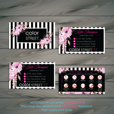 Color Street Business Card, Personalized Card, Color Street Application Cards CL82