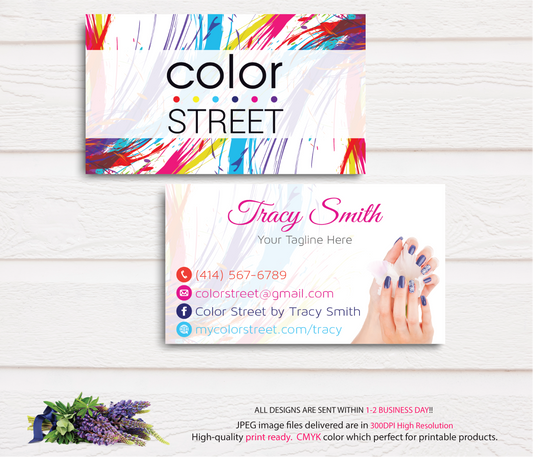 Color Street Business Card, Personalized Card, Color Street Application Cards CL11
