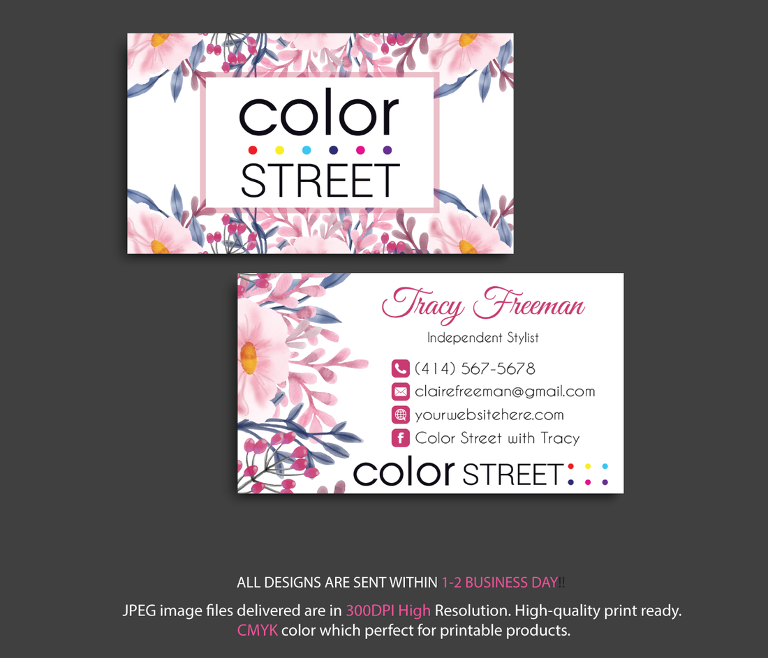 Personalized Color Street Application Cards, Color Street Business Card CL38
