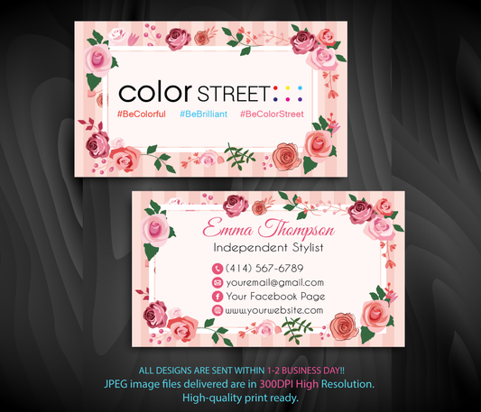 Personalized Color Street Application Cards, Color Street Business Card CL81