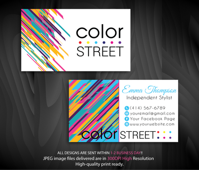 Personalized Color Street Application Cards, Color Street Business Card CL57