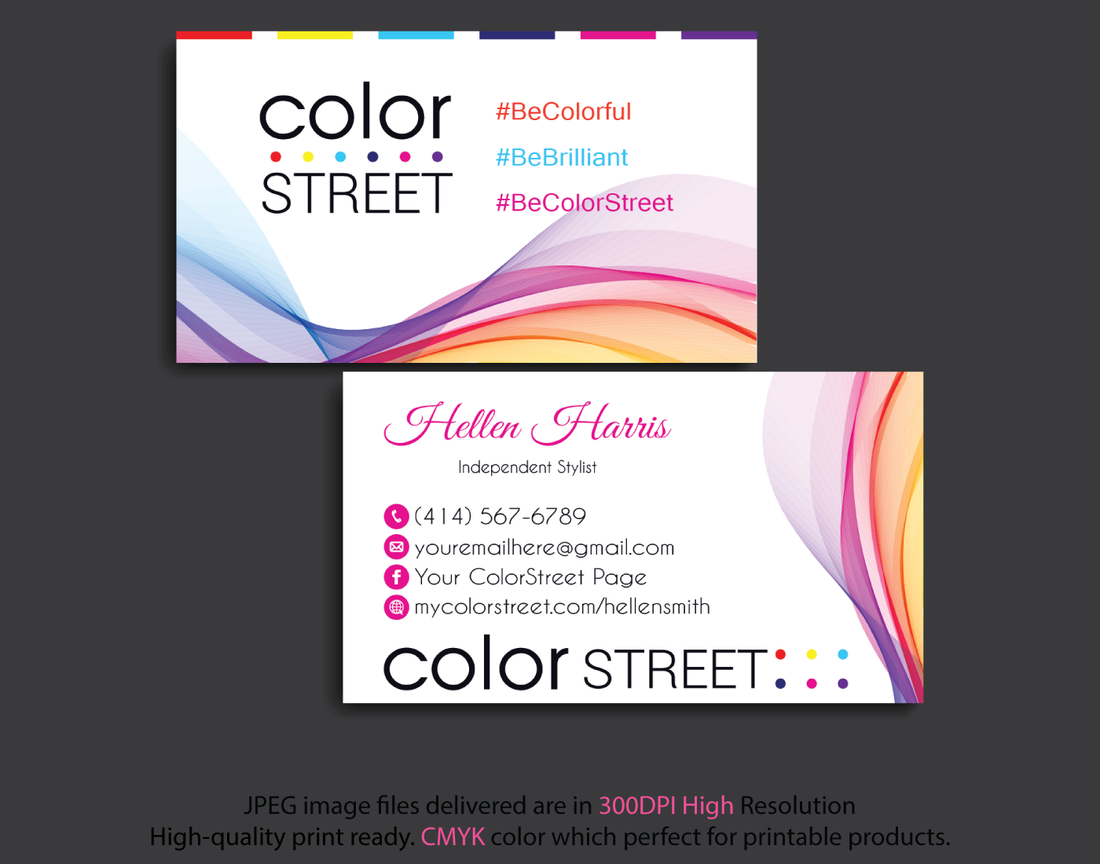 Personalized Color Street Application Cards, Color Street Business Card CL32