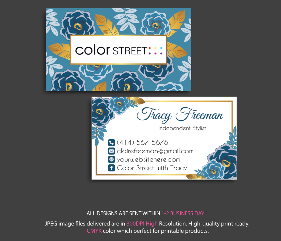 Personalized Color Street Application Cards, Color Street Business Card CL39